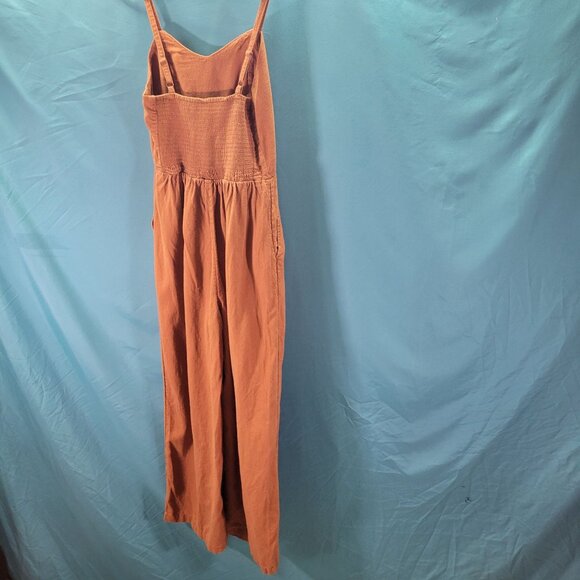 Old Navy Womens S-Tall Rust Jumpsuit With Adjustable Straps Relaxed Fit - Picture 6 of 10